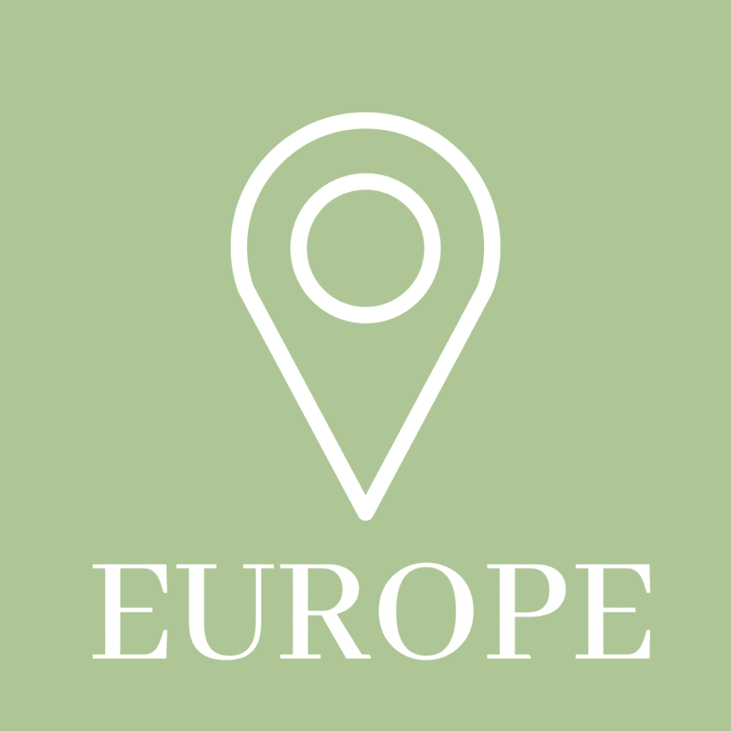 The logo for europe on a green background.