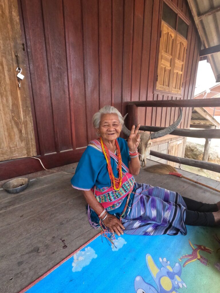 old woman, porch