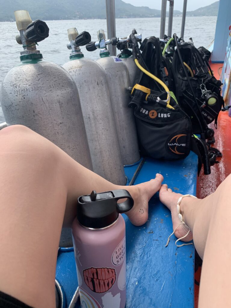 scuba gear, boat